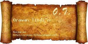 Oravan Titán névjegykártya